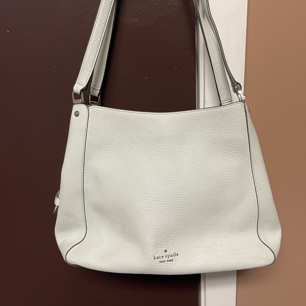 Kate Spade Triple Compartment Cream Shoulder Bag